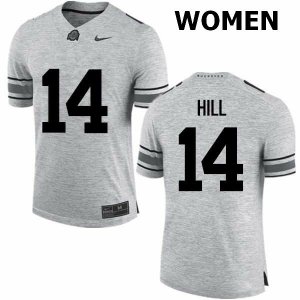 Women's Ohio State Buckeyes #14 KJ Hill Gray Nike NCAA College Football Jersey Freeshipping YRO4344QB